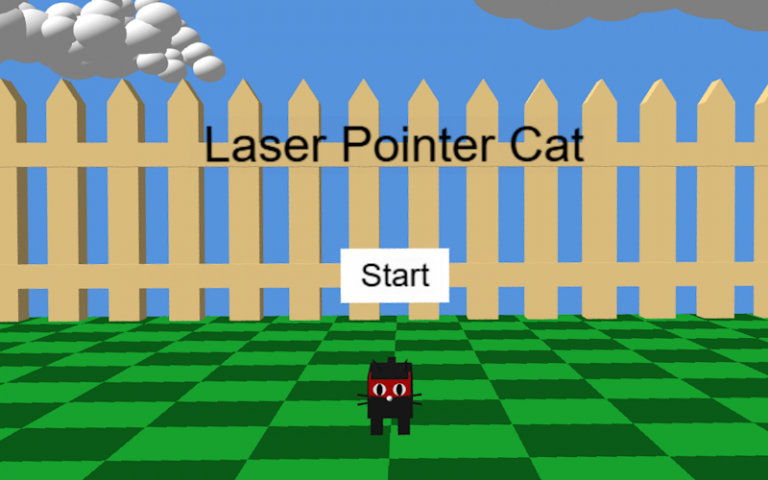 Title screen of the PlayCanvas VR game Laser Pointer Cat.