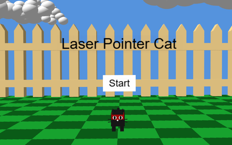 Title screen of the PlayCanvas VR game Laser Pointer Cat.